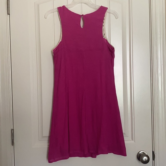 Magenta Crochet Detail Dress - Picture 5 of 7
